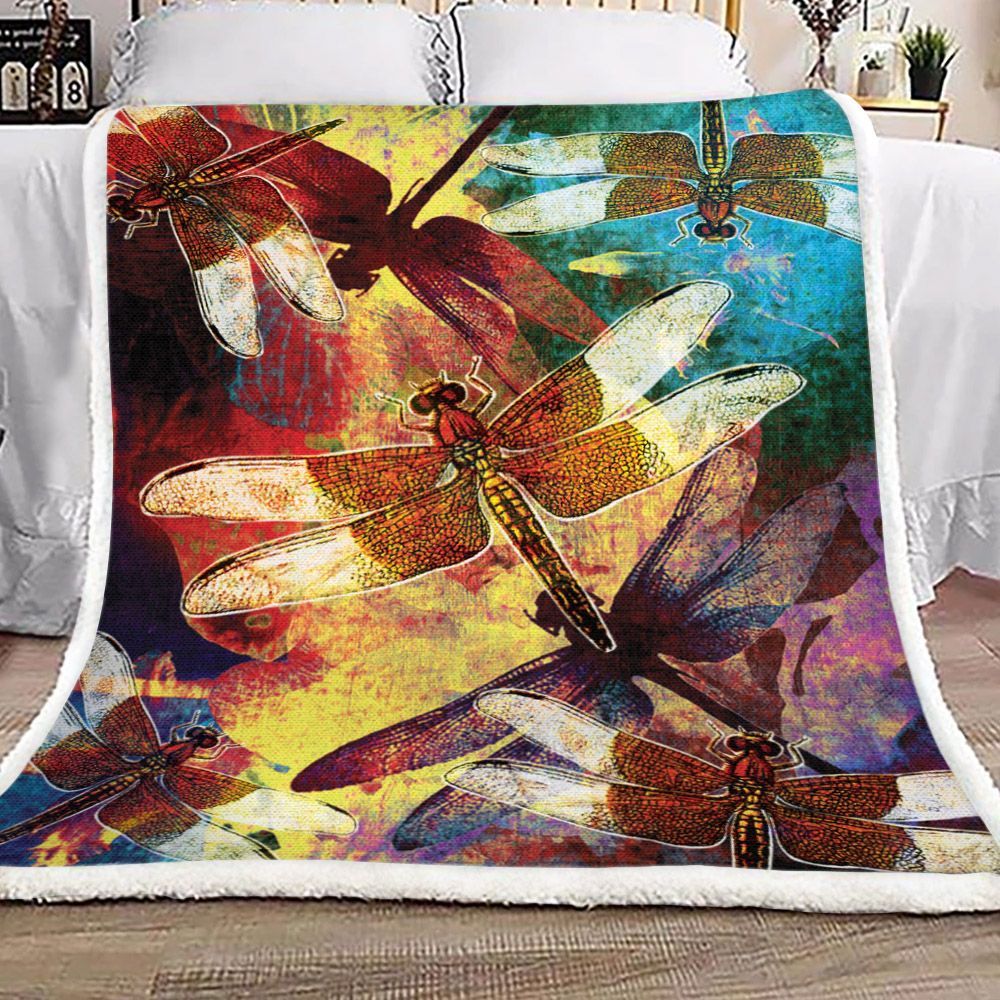 Dragonfly Sherpa Fleece Blanket