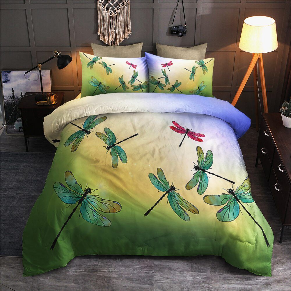 Dragonfly Cotton Bed Sheets Spread Comforter Bedding Set