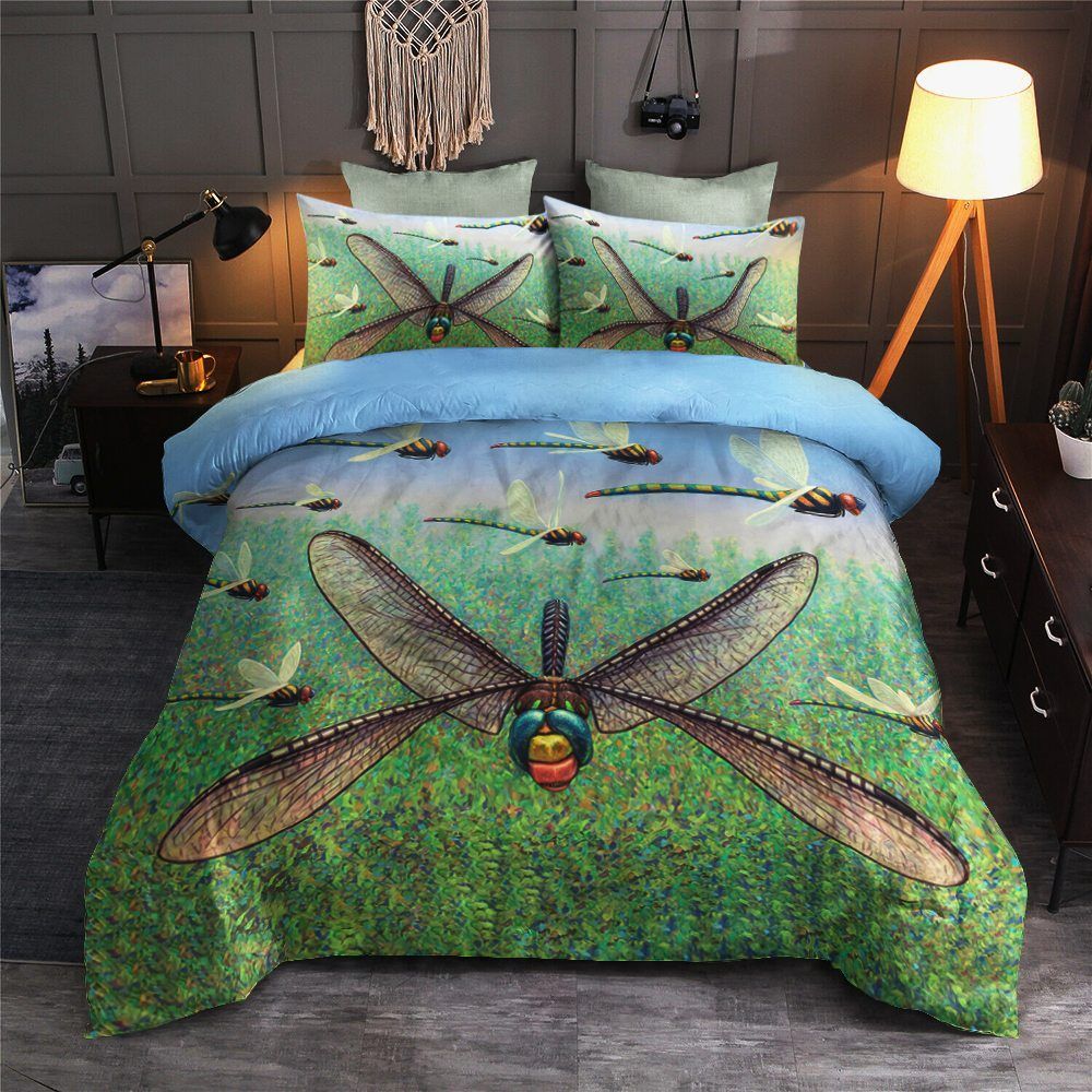 Dragonfly Cotton Bed Sheets Spread Comforter Bedding Set