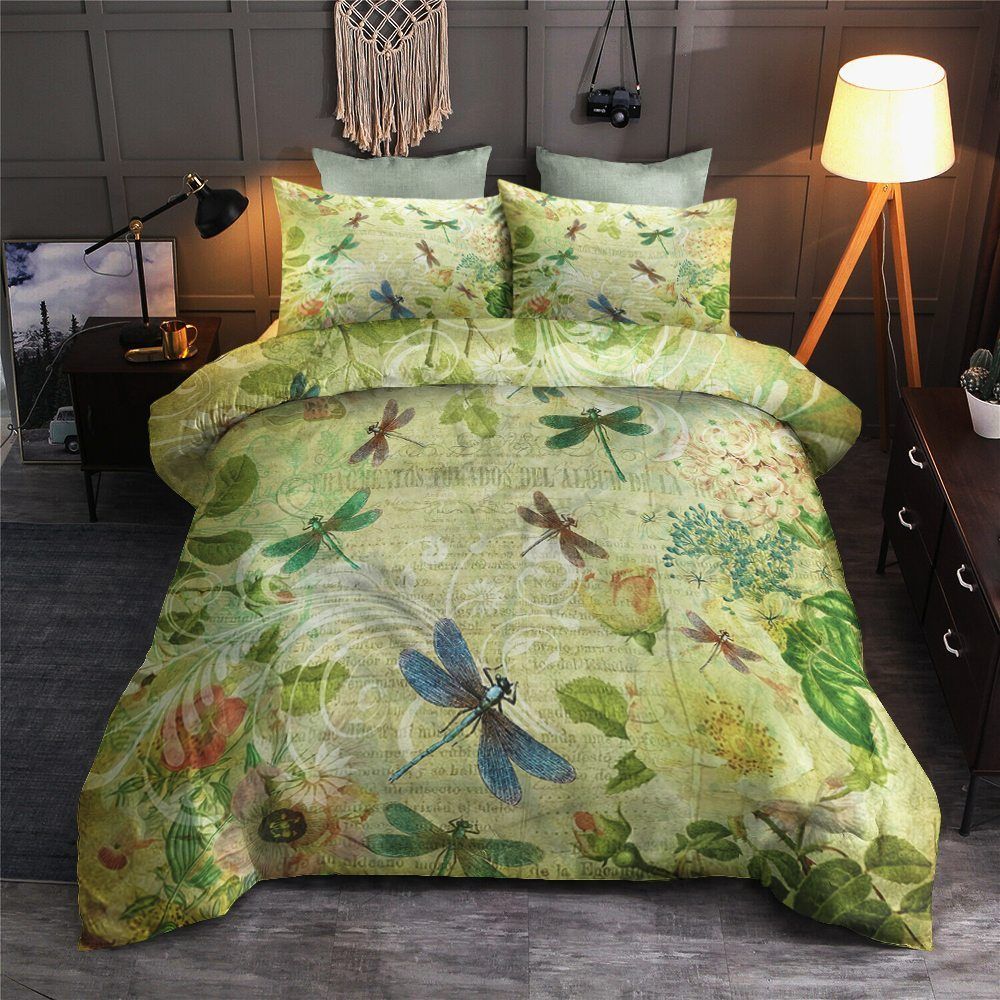 Dragonfly Cotton Bed Sheets Spread Comforter Bedding Set
