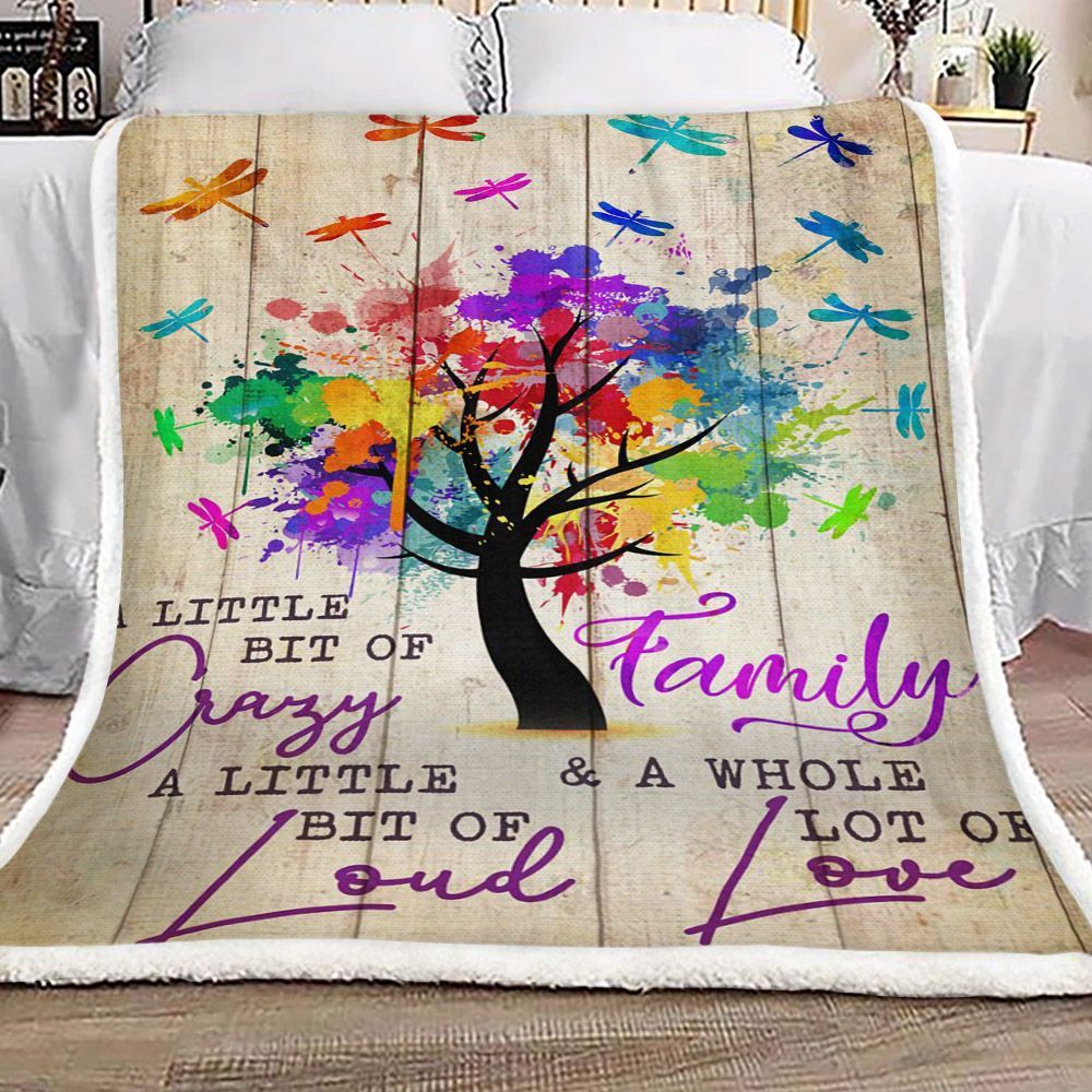 Dragonfly Tree Sherpa Fleece Blanket