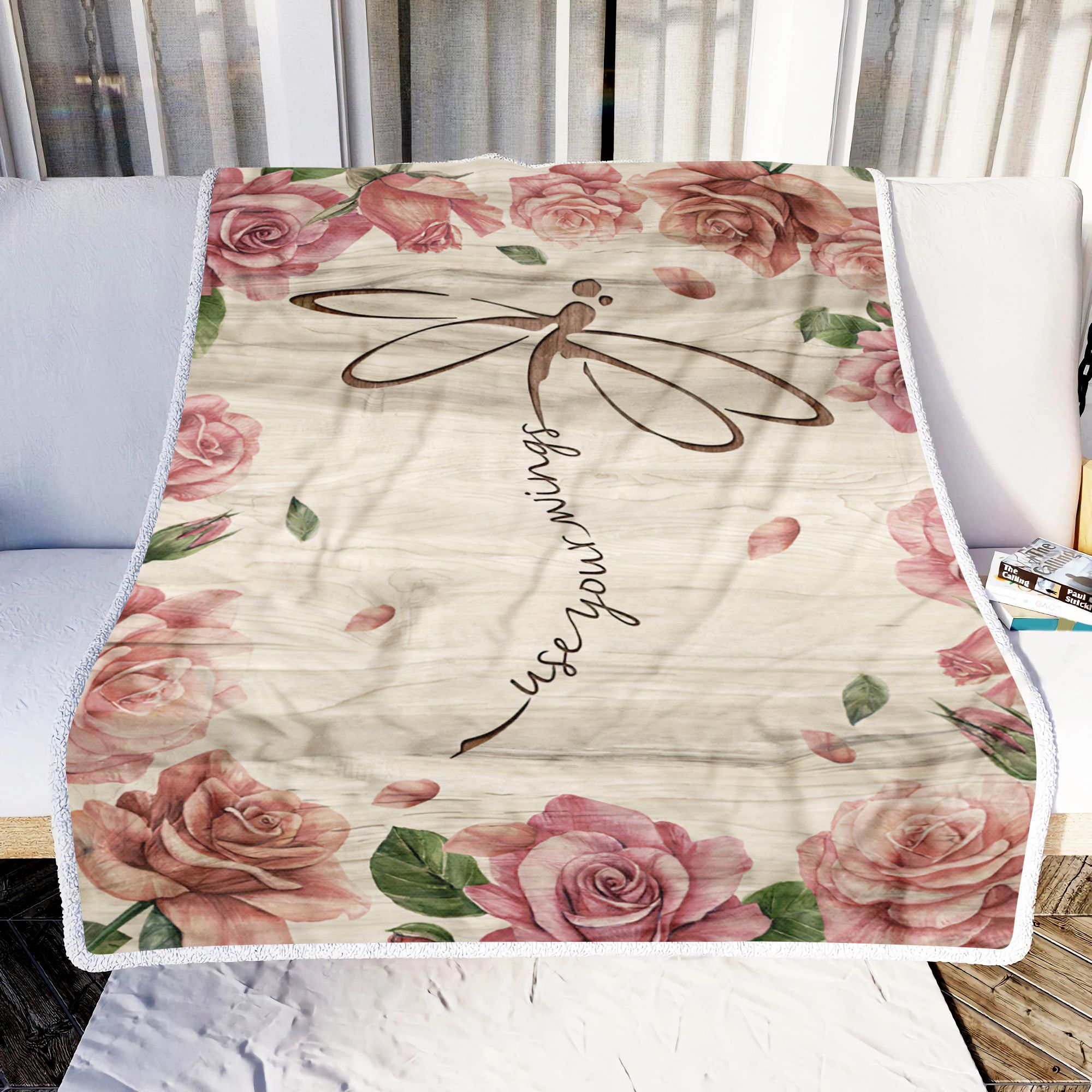Dragonfly Use Your Wings Fleece Blanket