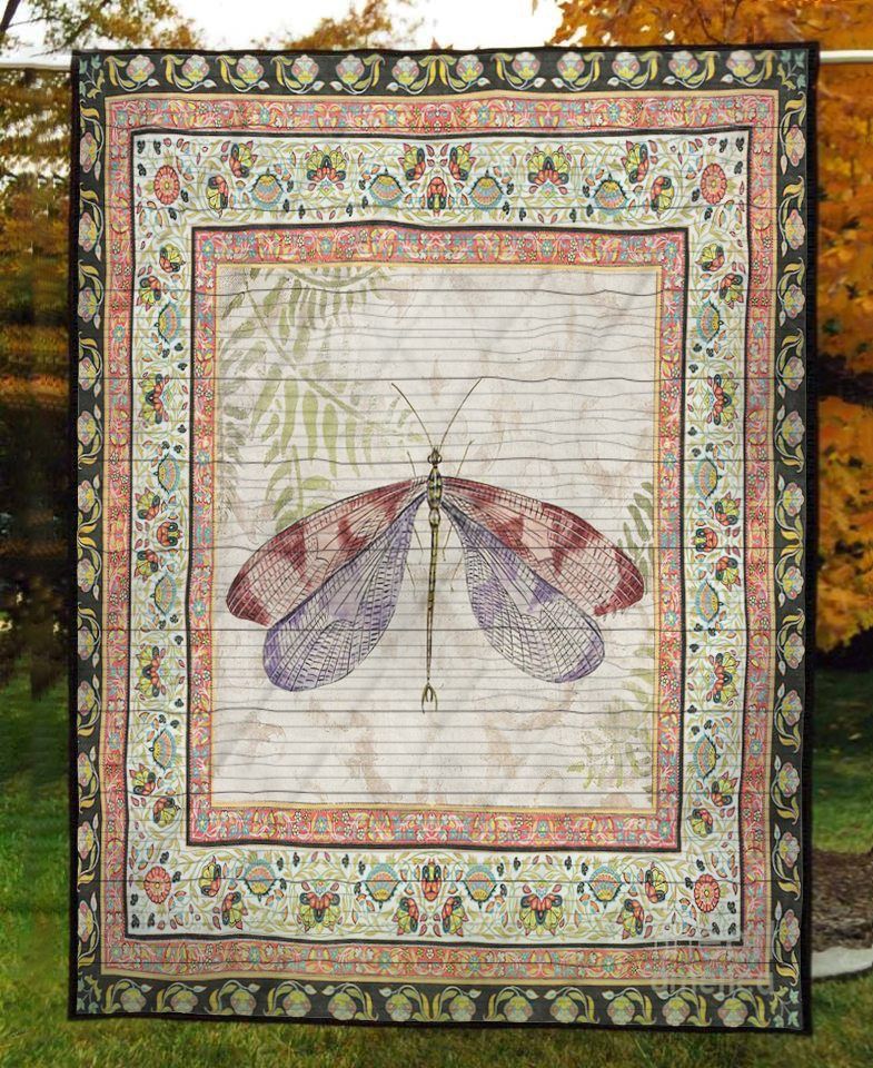 Dragonfly Vintage Pattern CLT250618 Quilt Blanket