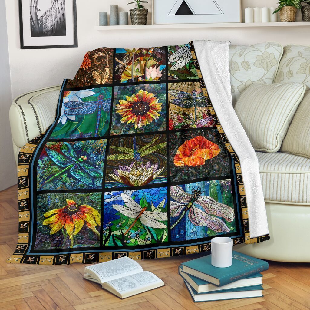 Dragonfly Voyage Sherpa Fleece Blanket