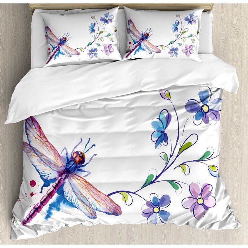 Dragonfly Watercolor Bedding Set