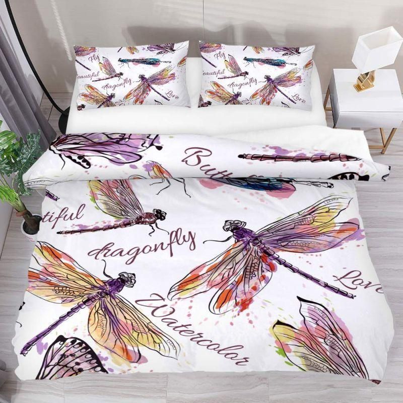 Dragonfly  Watercolor Fly Angels Bedding Set