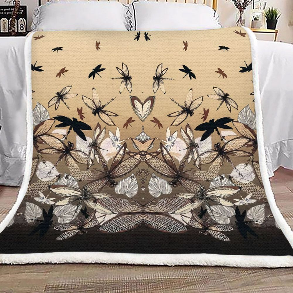 Dragonfly Sherpa Fleece Blanket