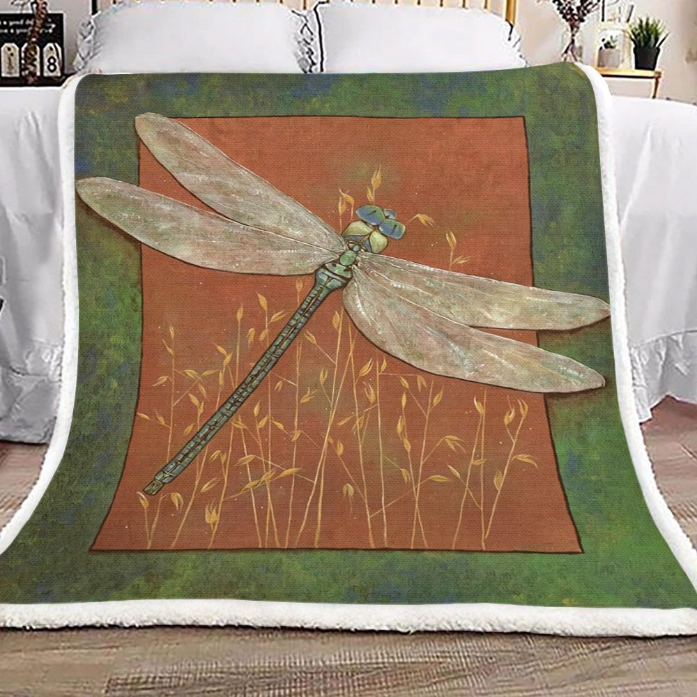 Dragonfly Sherpa Fleece Blanket