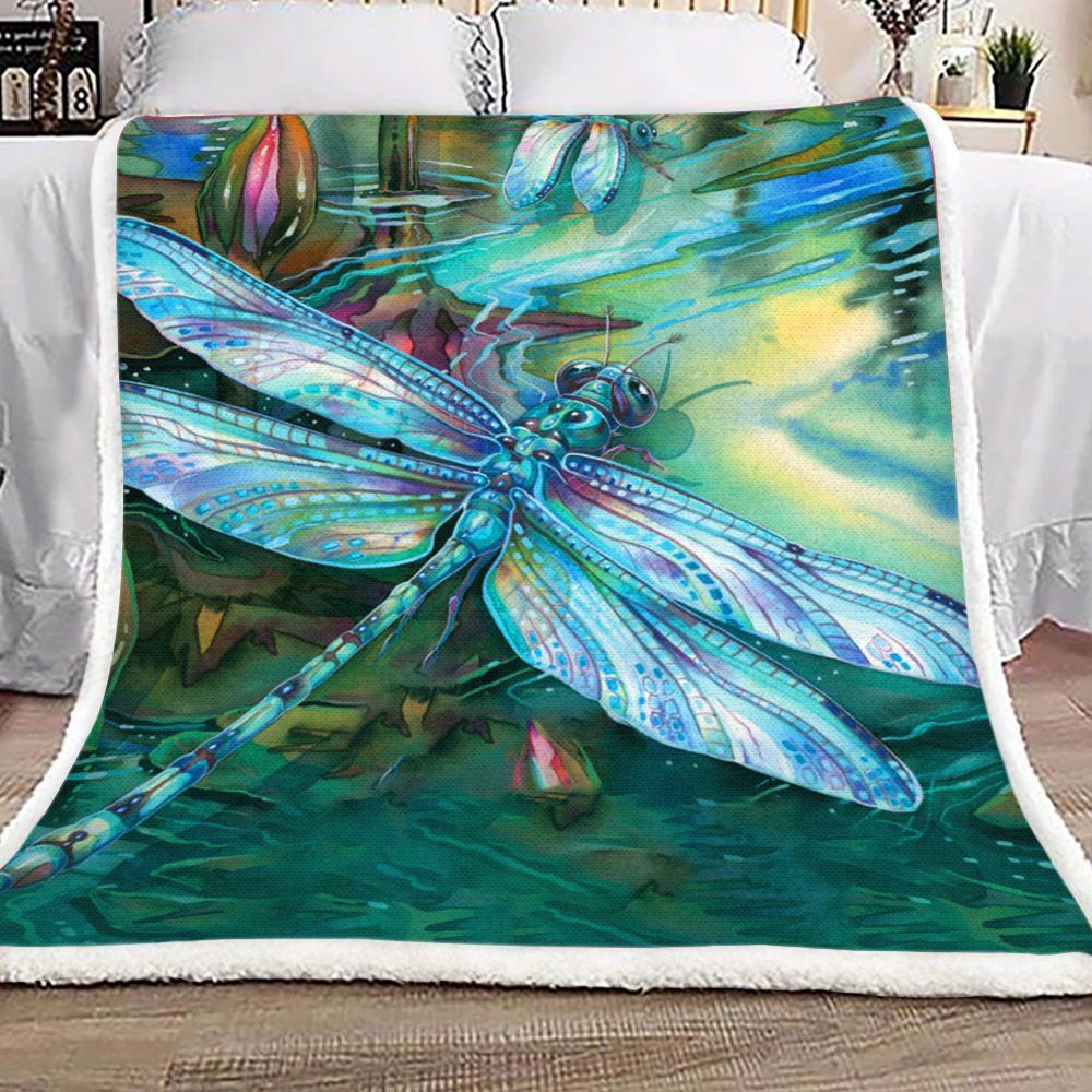 Dragonfly Sherpa Fleece Blanket
