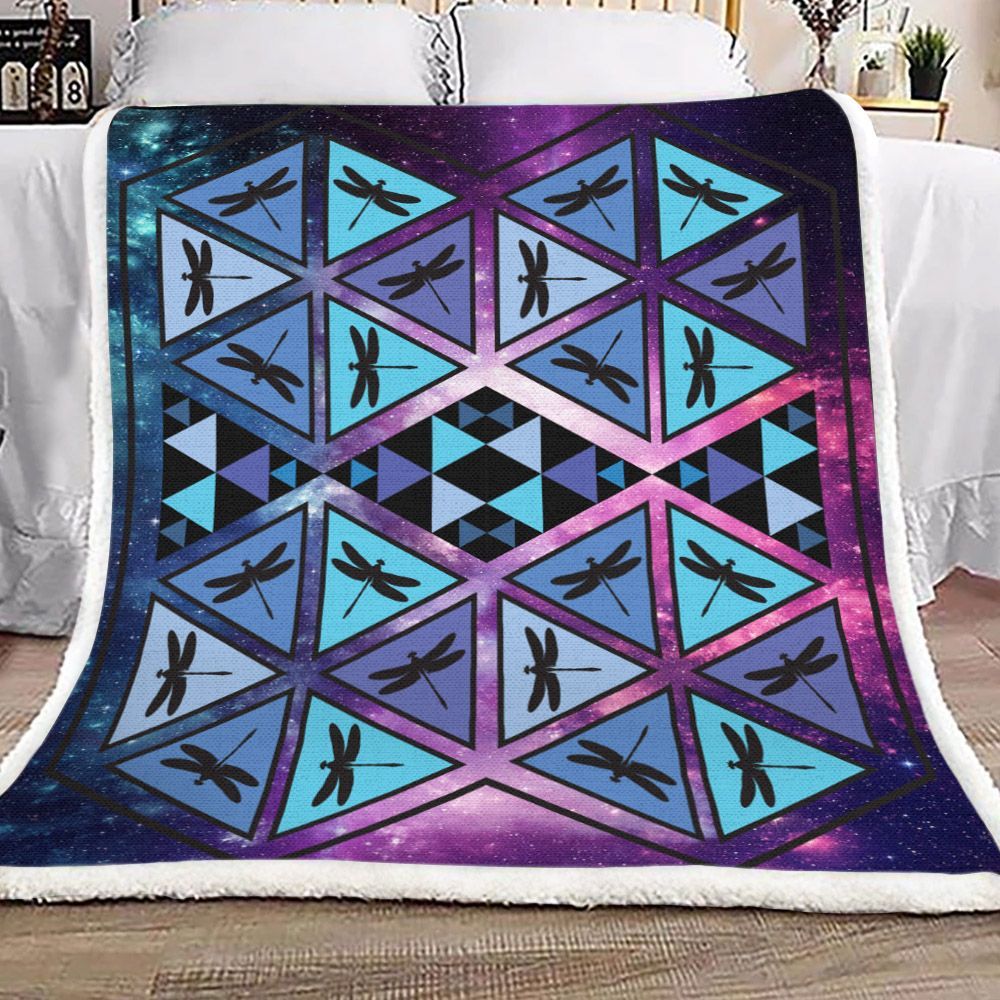 Dragonfly Sherpa Fleece Blanket