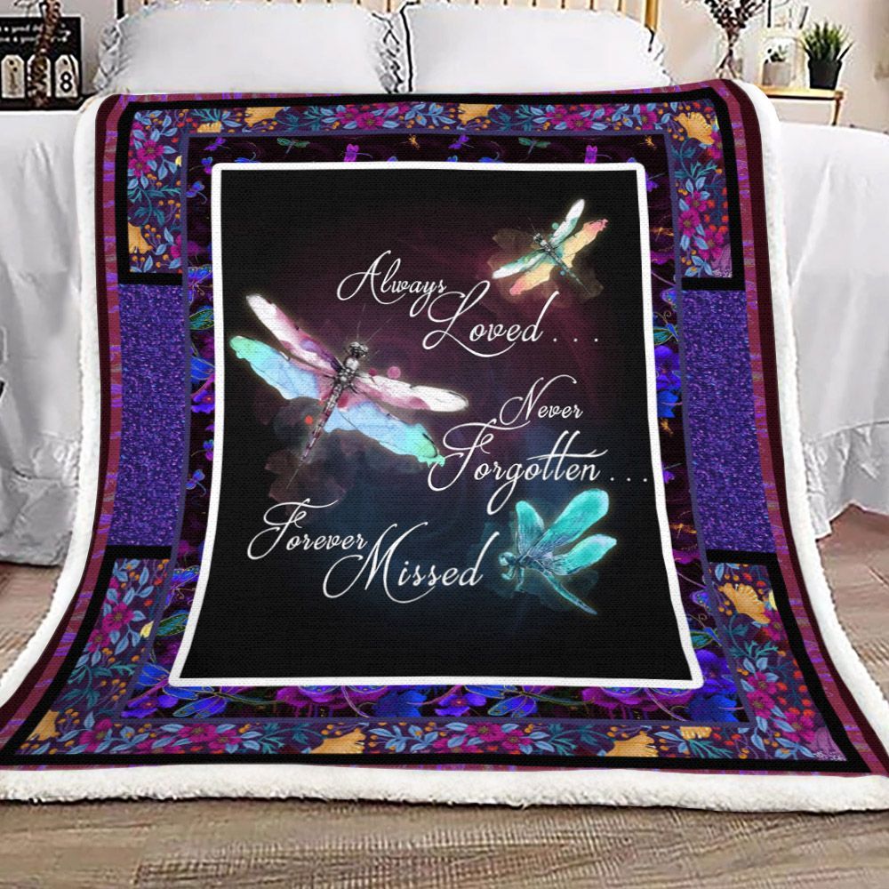Dragonfly Sherpa Fleece Blanket