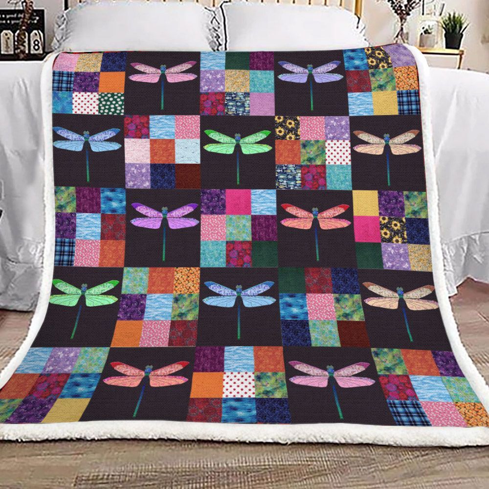 Dragonfly Sherpa Fleece Blanket