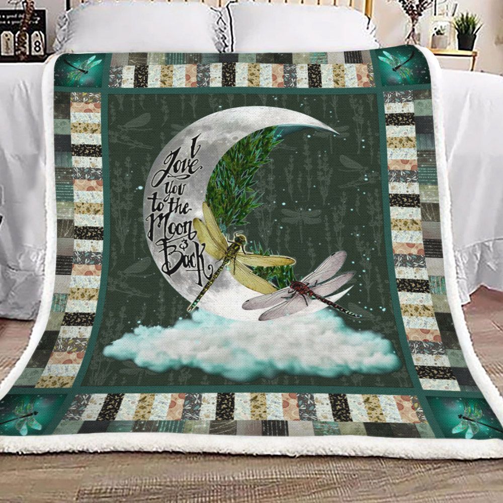 Dragonfly Sherpa Fleece Blanket
