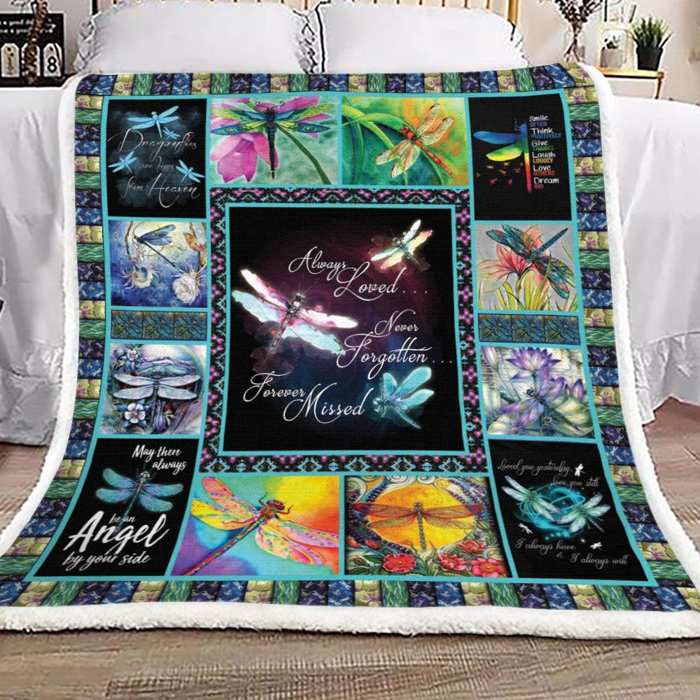 Dragonfly Sherpa Fleece Blanket