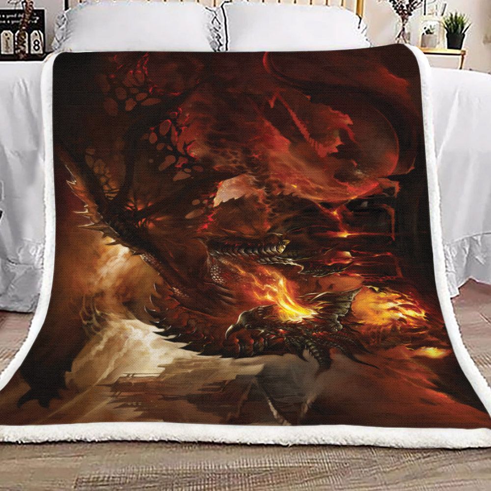 Dragons Fire Wings Sherpa Fleece Blanket