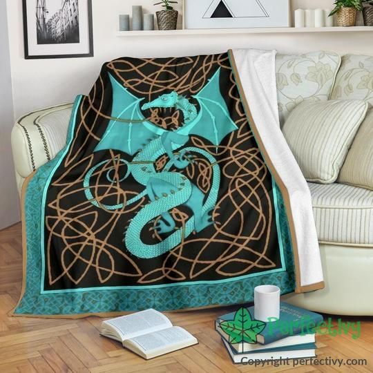 Draw Dragon Sherpa Fleece Blanket