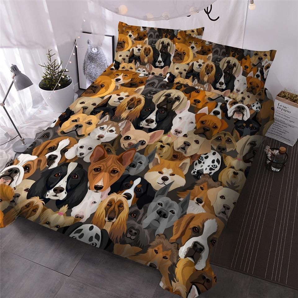 Drawing Of Dog Breeds Bedding Set
