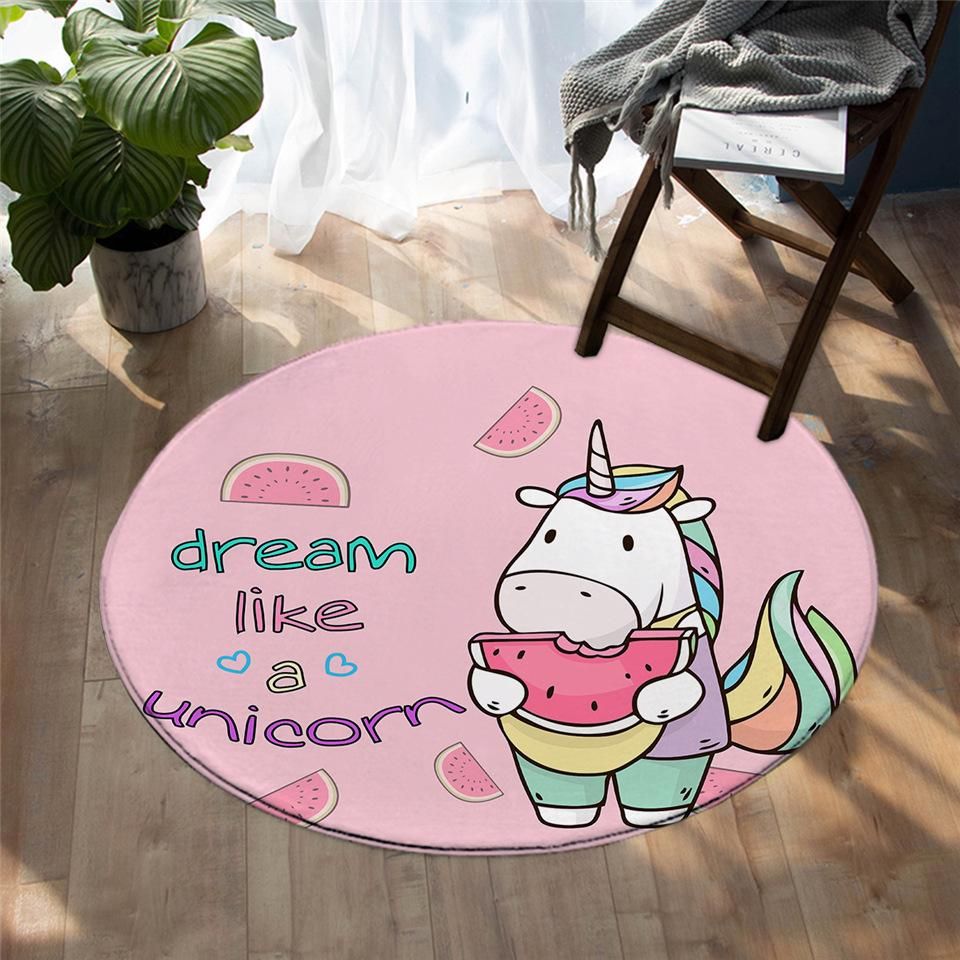 Dream Like A Unicorn Round Carpet