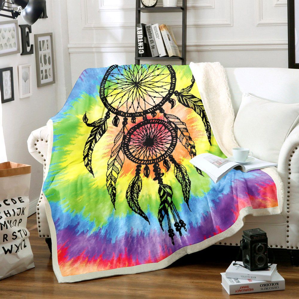 Dreamcatche Tie Dye Tee Sherpa Fleece