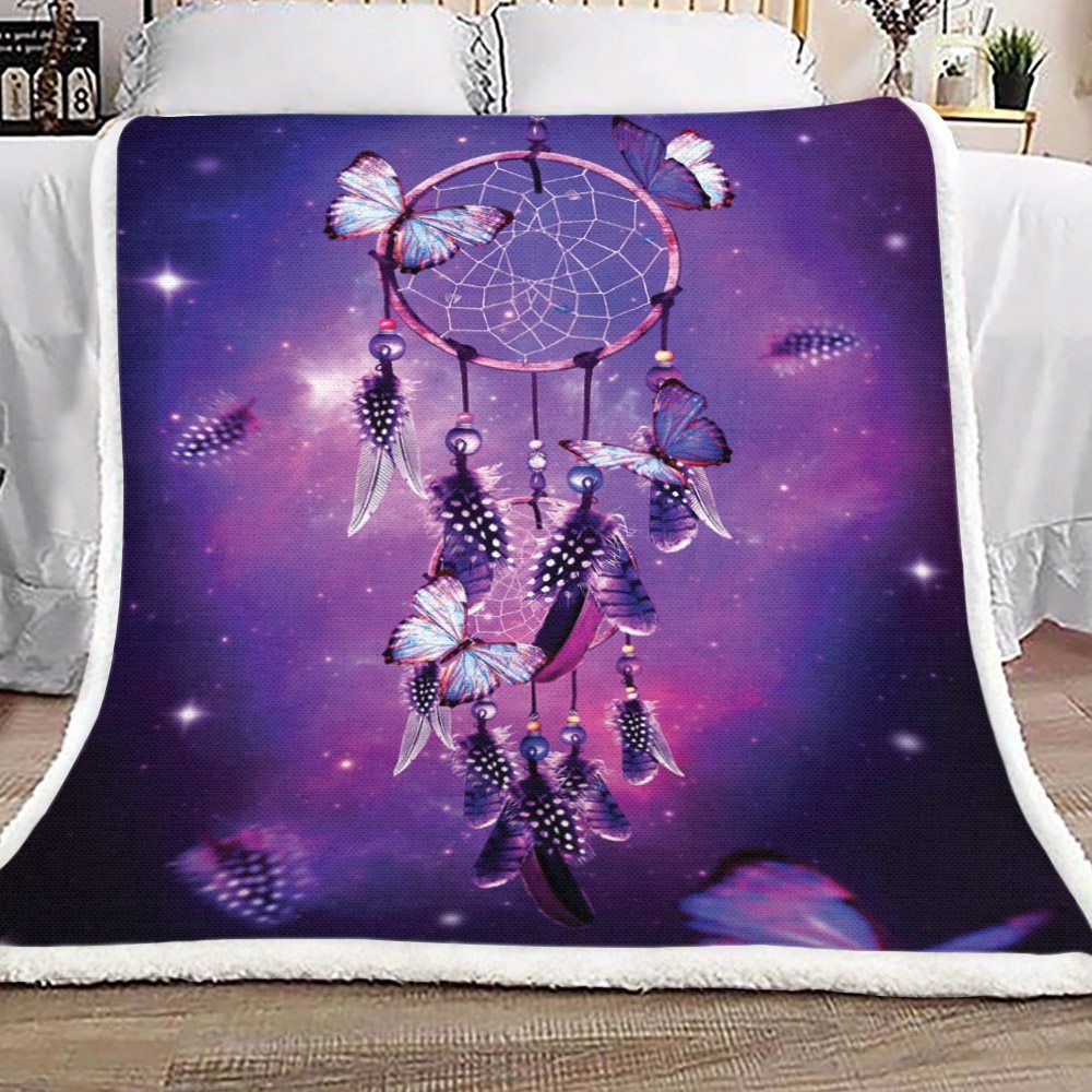 Dreamcatcher Butterfly Sherpa Fleece