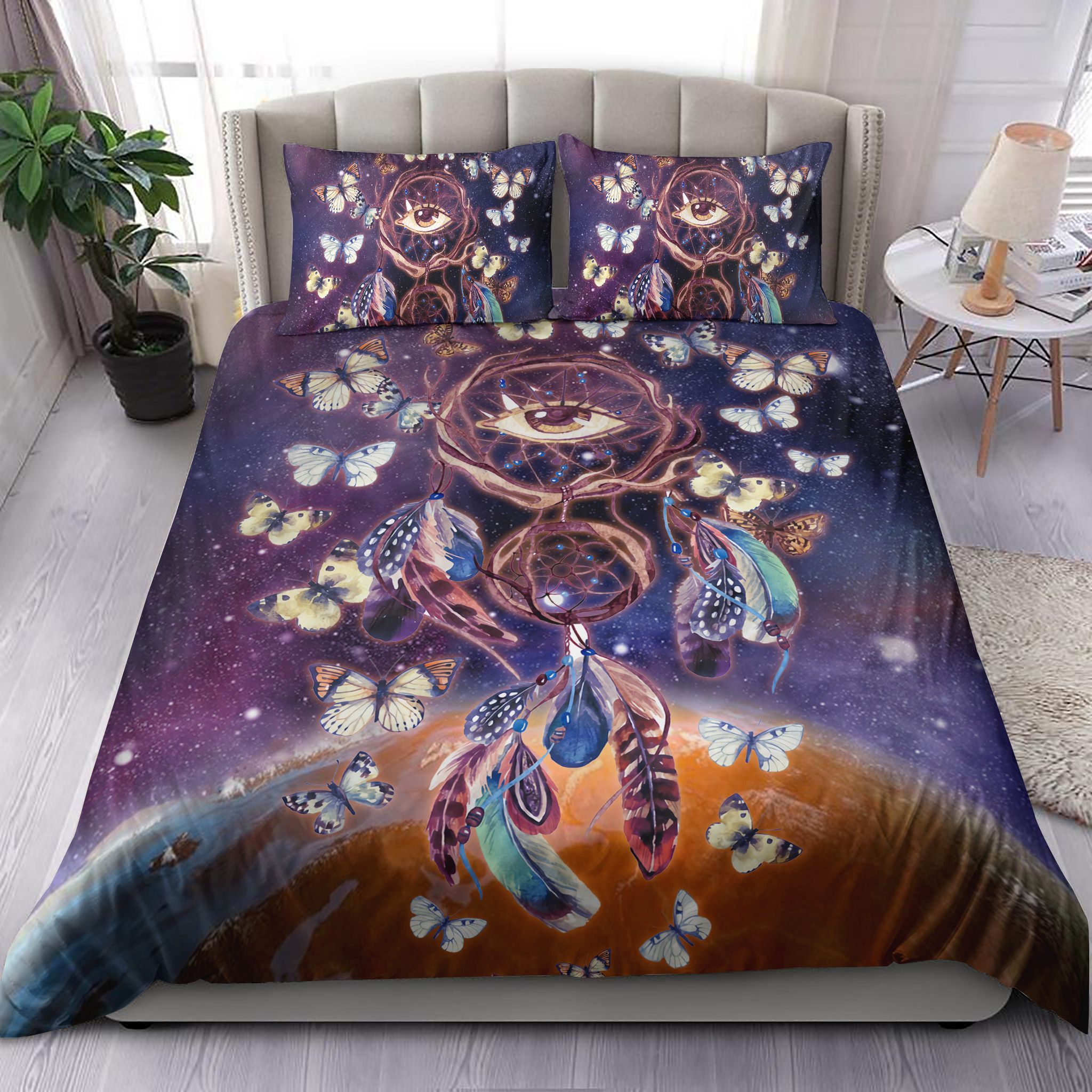 Dreamcatcher Butterfly Galaxy Bedding Set