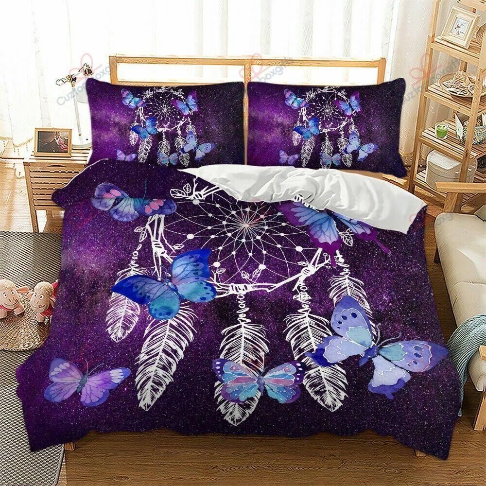 Dreamcatcher Butterfly Purple Printed Bedding Set