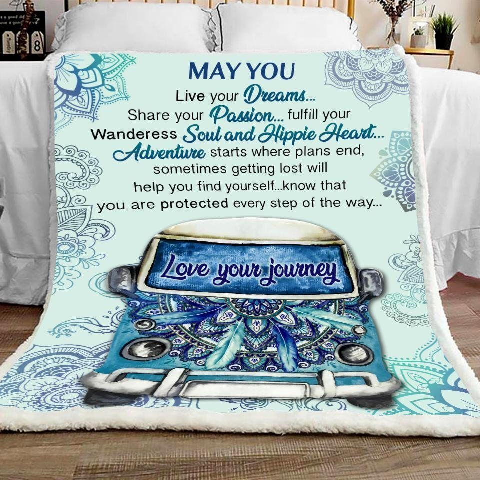 Dreamcatcher Camping Sherpa Fleece Blanket