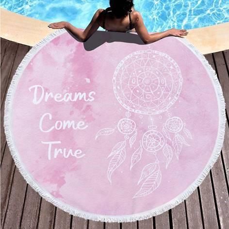 Dreamcatcher Dreams Come True Printed Round Beach Towel