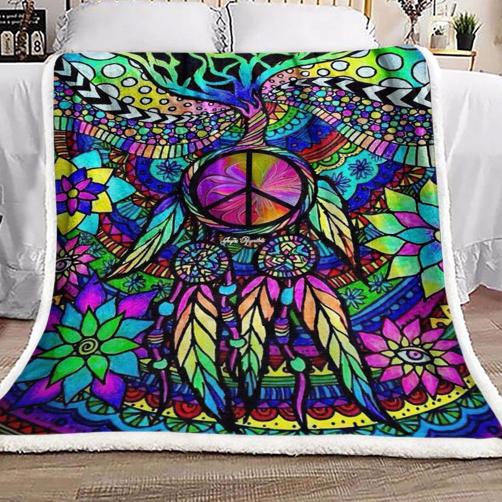 Dreamcatcher Hippie Sherpa Fleece Blanket