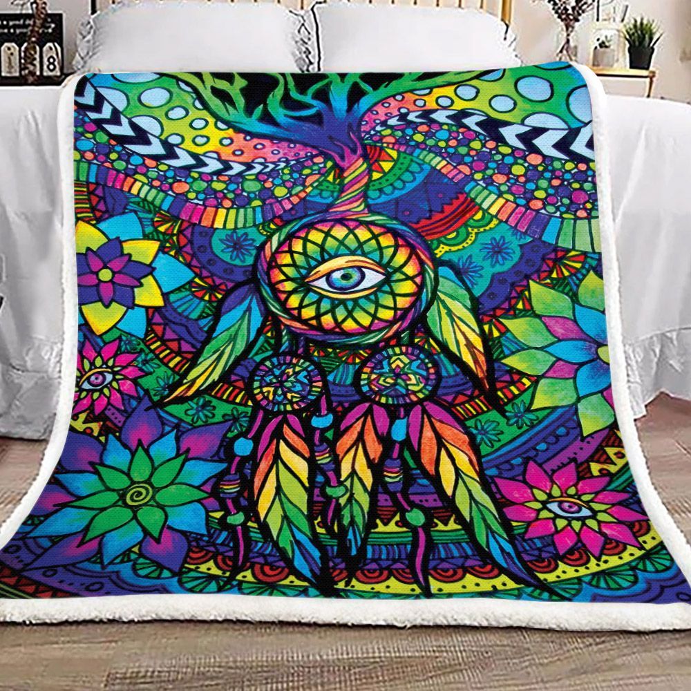 Dreamcatcher Hippie Sherpa Fleece Blanket