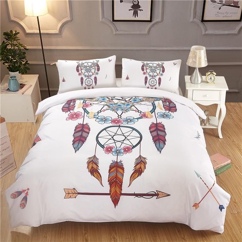 Dreamcatcher India Bohemia Feather Native American Bedding Set
