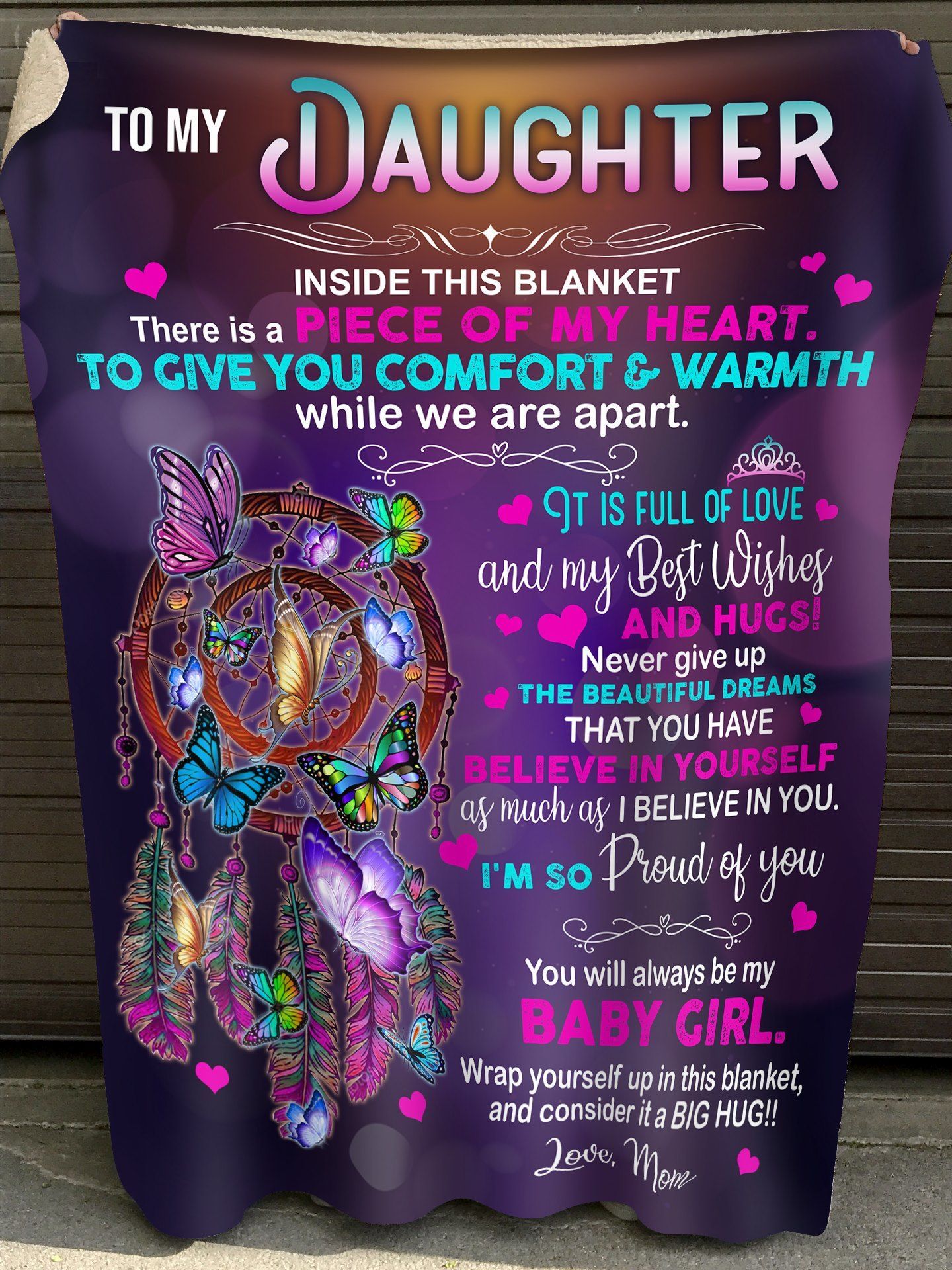 Dreamcatcher Mom Gift For Daughter Inside This Blanket There Is A Piece Of My Heart Fleece Blanket