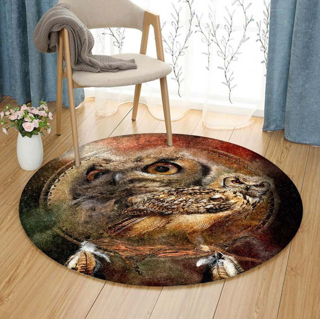 Dreamcatcher Owl Round Carpet