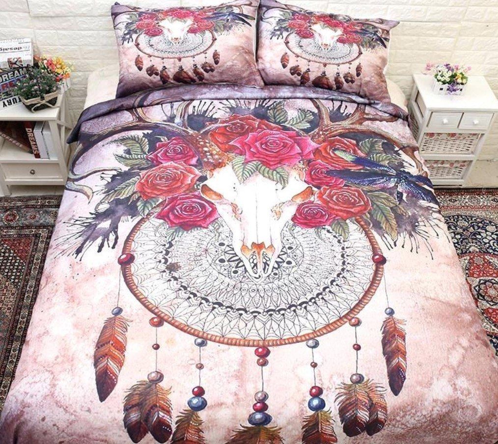 Dreamcatcher Skull Bedding Set