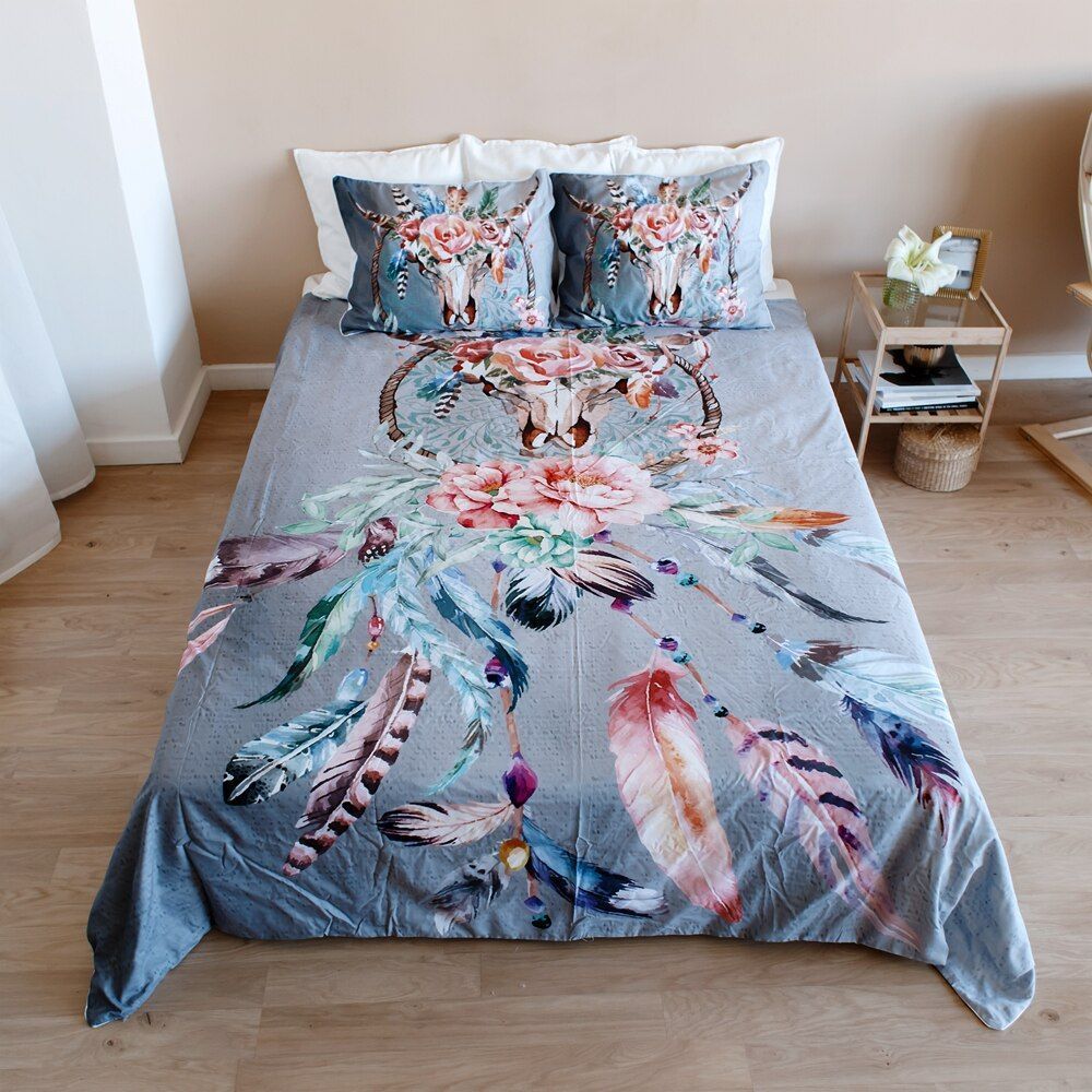 Dreamcatcher Skull Bedding Set