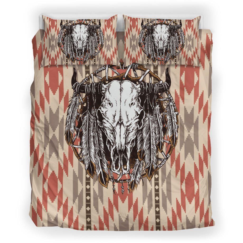 Dreamcatcher Skull Native American Bedding Set