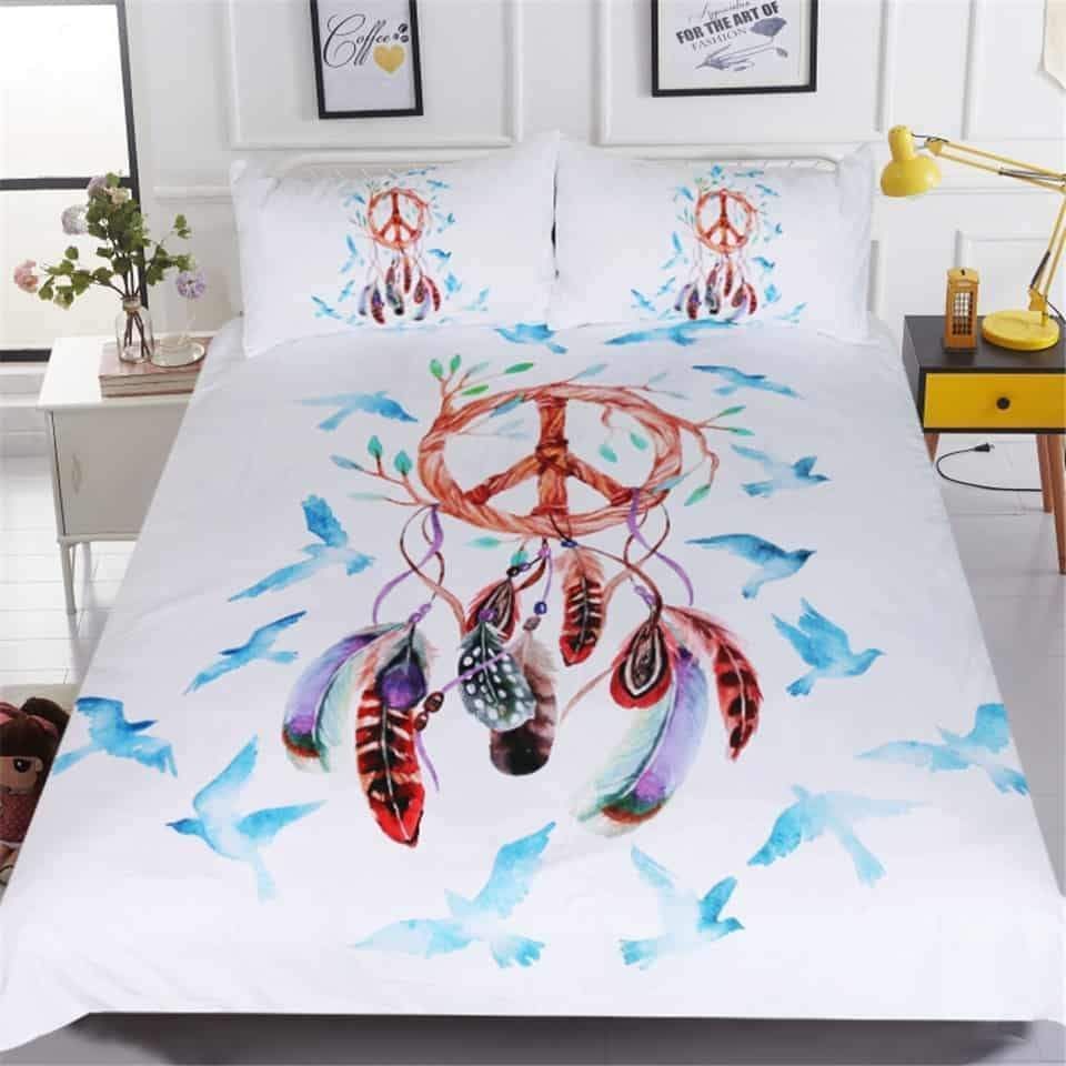 Dreamcatcher Watercolor Peace Bedding Set