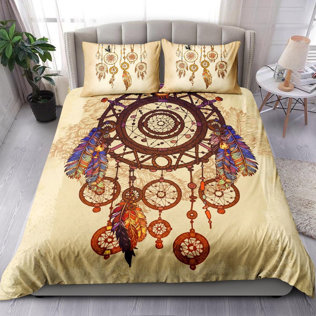 Dreamcatcher With Feathers Gemstones Bedding Set
