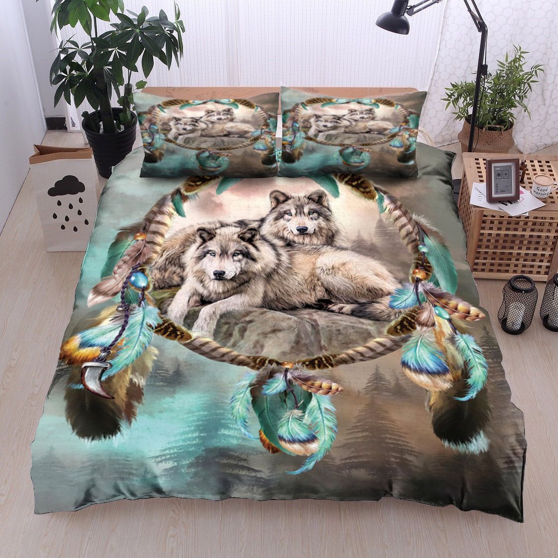 Dreamcatcher Wolf Bedding Set