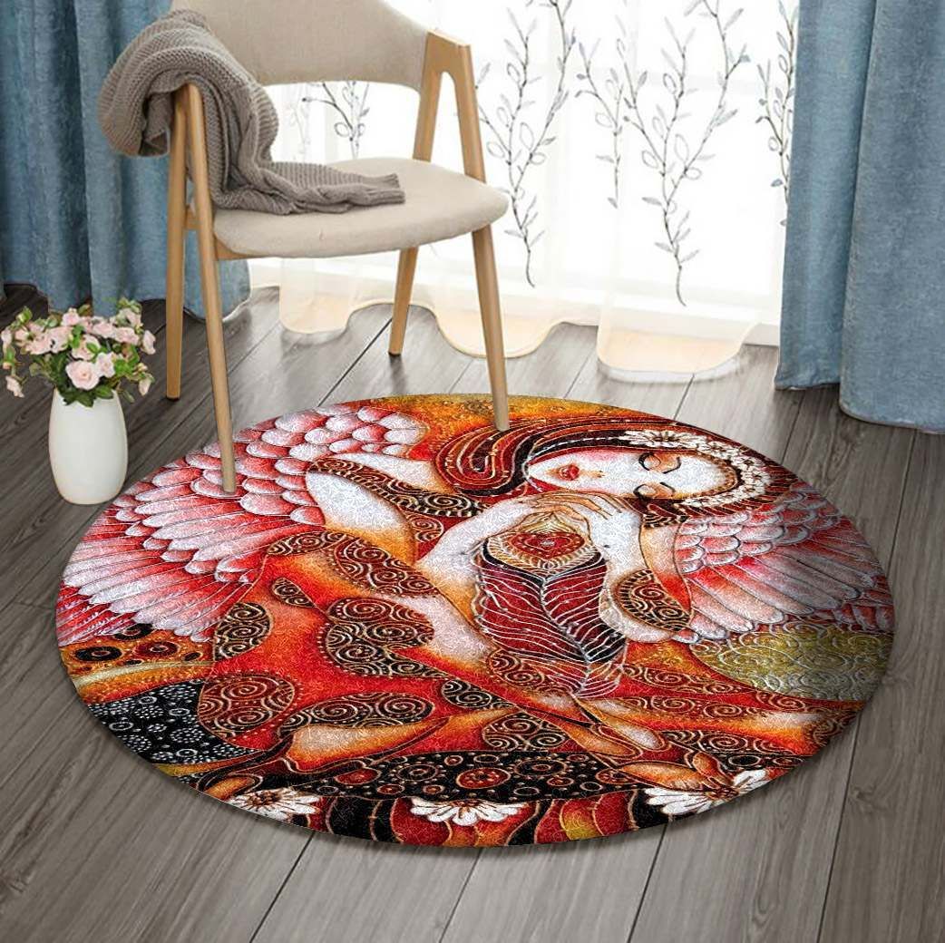 Dreaming Angel Round Carpet