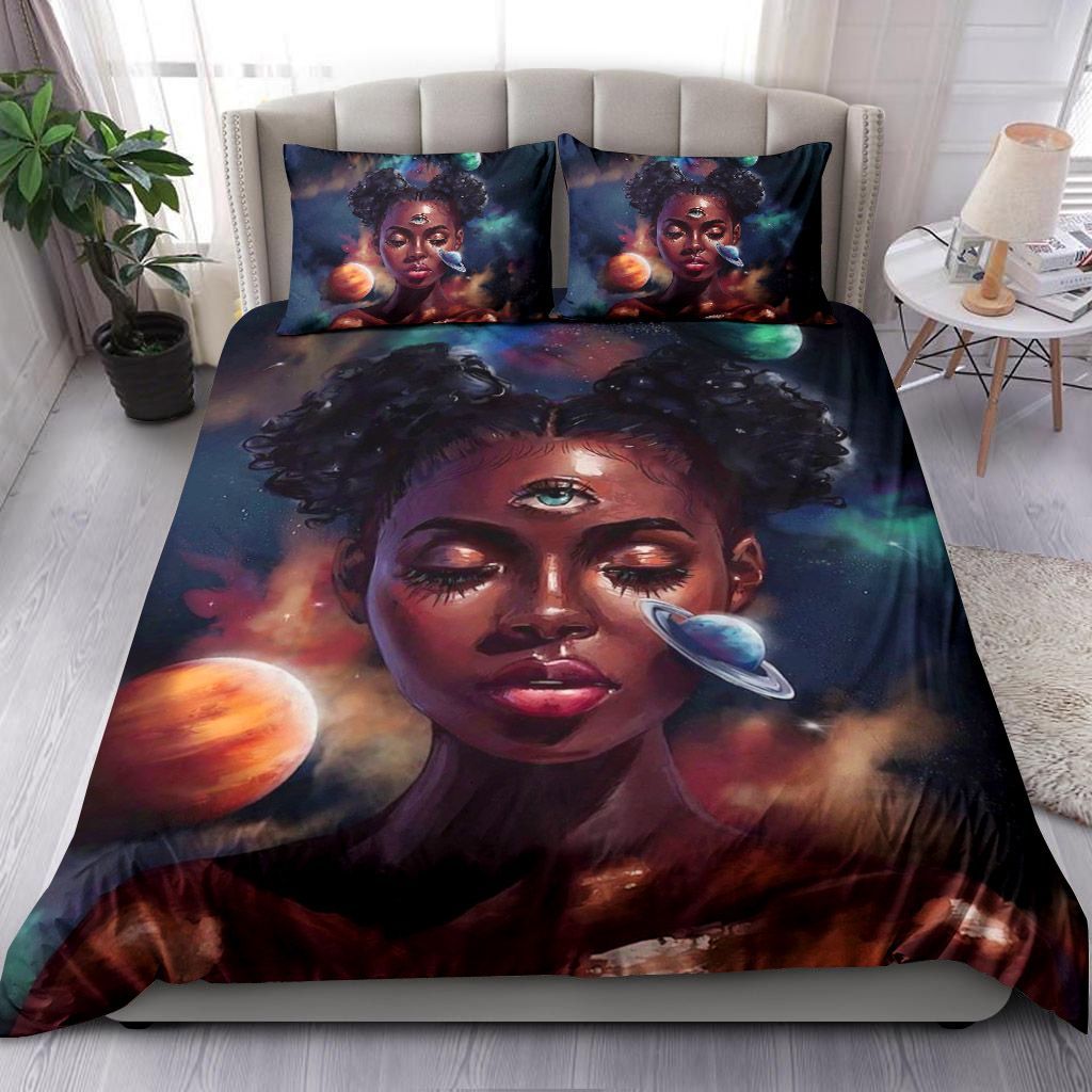 Dreaming Black Girl Bedding Set