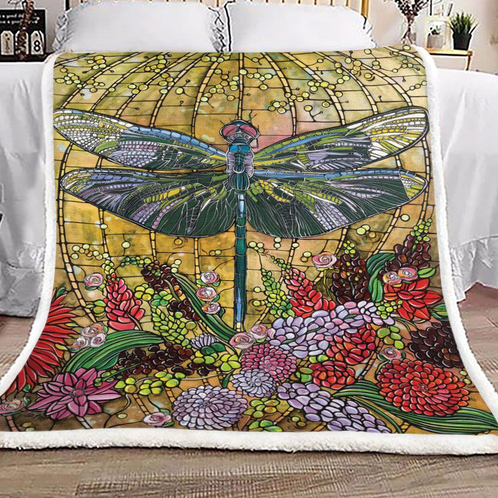 Dreaming Dragonfly Sherpa Fleece Blanket