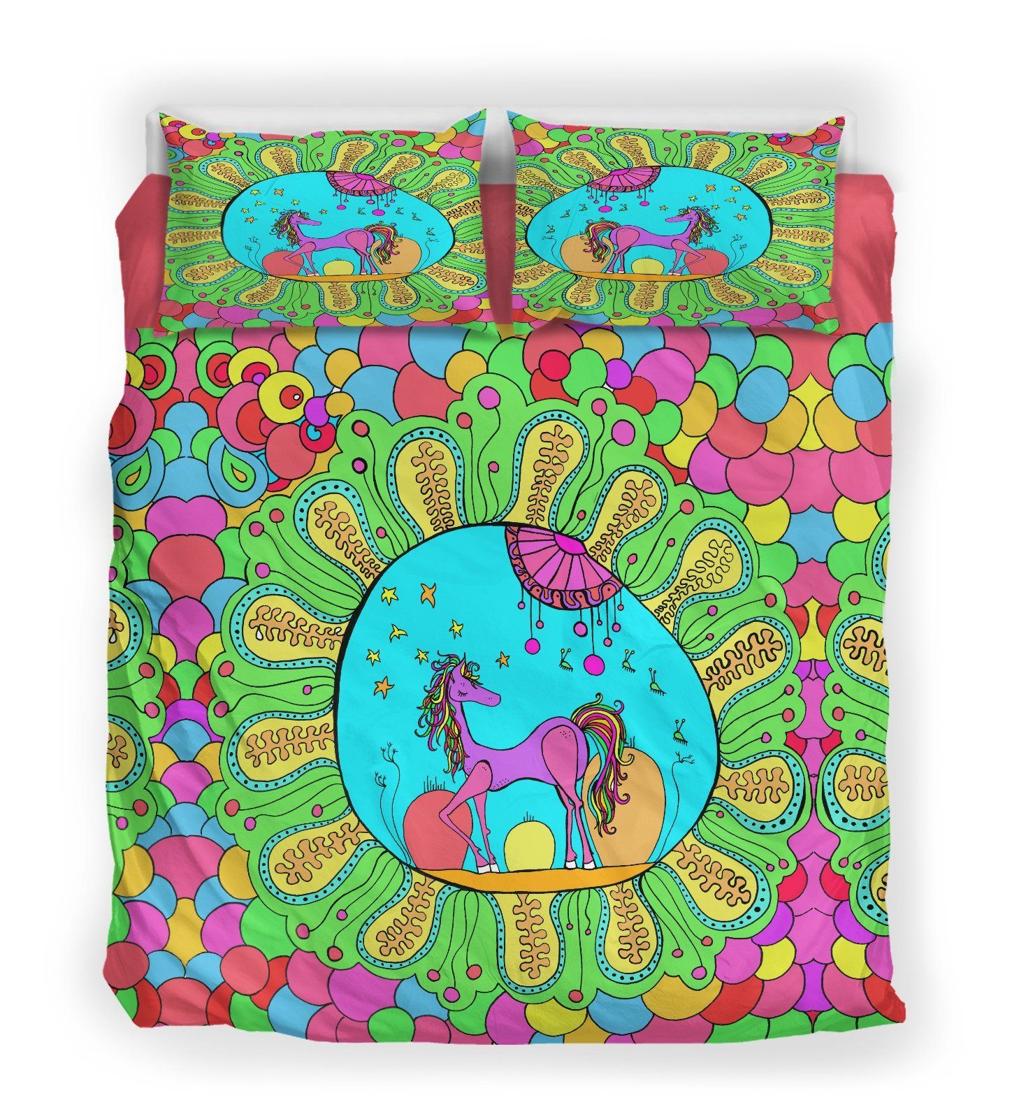 Dreamy Pony Paisley Pattern Bedding Set