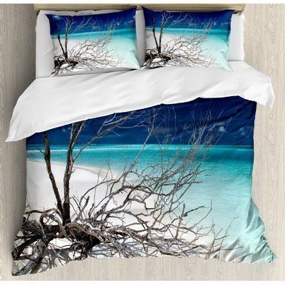 Driftwood Seascape Theme On The Sandy Beach Bedding Set