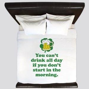 Drink All Day Clover St Patrick’s Day Bedding Set