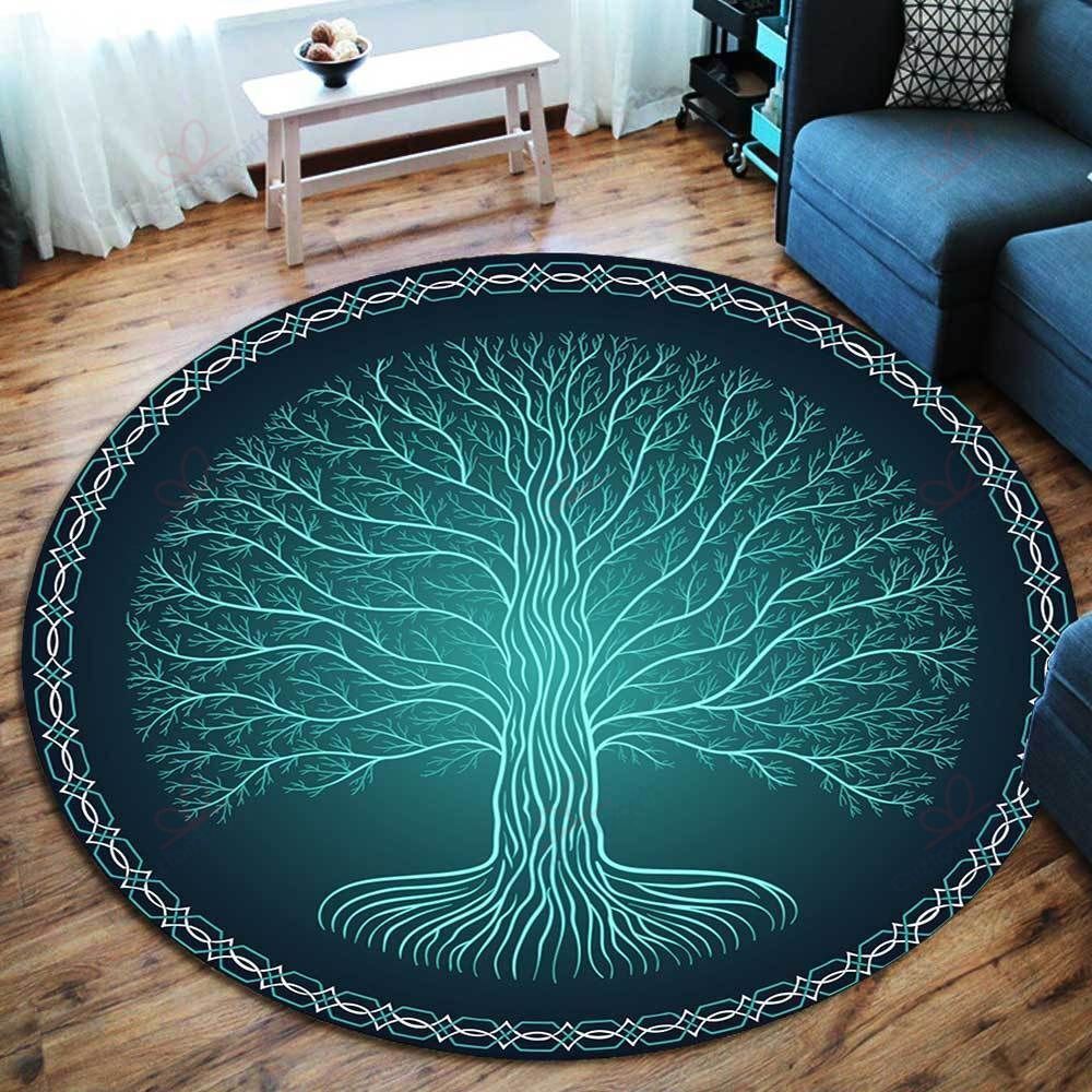 Druidic Yggdrasil Tree Round Carpet