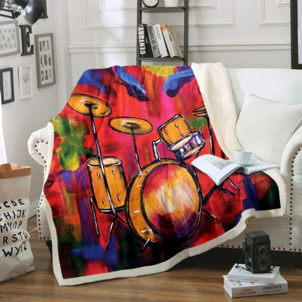 Drum Sherpa Fleece Blanket