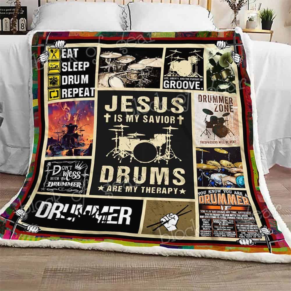 Drums Are My Therapy Fleece Blanket