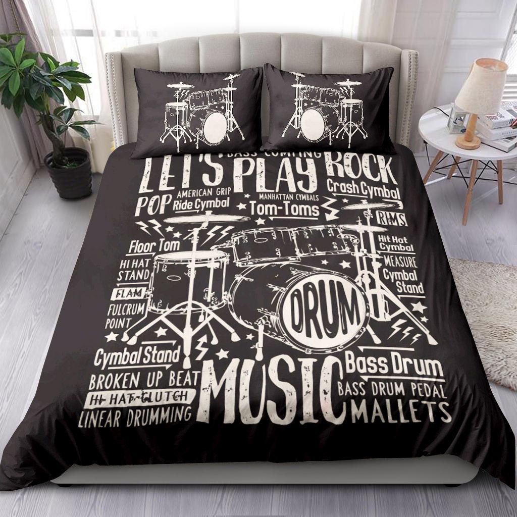 Drums Word Art Bedding Set
