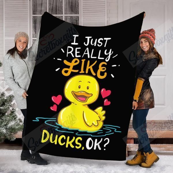 Duck Ducks Rubber Fleece Blanket
